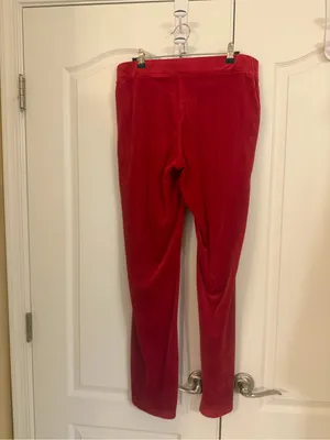 Juicy Couture Deep Red Velour sweatpants with side signature logo thumbnail 5