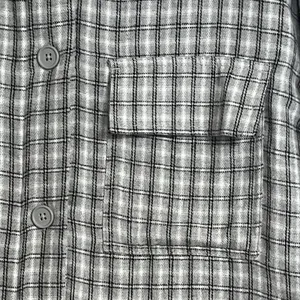 Pacsun‎ Shacket Women's S/XS Gray & White Flannel Button Down Plaid Flap Pockets thumbnail 2