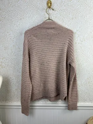 Madewell Oversized Pink Belmont Donegal Wool Blend Mock Sweater - Size - Small thumbnail 8