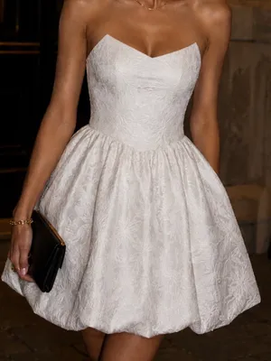 Amanda Uprichard Addison Dress in Ivory thumbnail 3