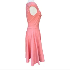 MUXXN Peach 50s Style Swing Fit Flare Cap Sleeve Dress Rockabilly Sz Small‎ thumbnail 5