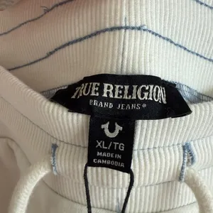 NWT True Religion HS Straight Leg Winter White Sweatpants XL thumbnail 4