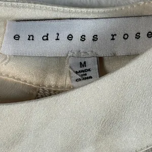 Endless Rose Beige Ribbed Bell Sleeve Lace‎ Up Front Cropped Sweatshirt Top M thumbnail 5