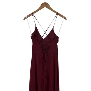 Lulus Event Ready Burgundy Backless Lace-Up Maxi Dress size XS EUC thumbnail 5