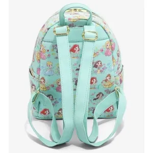 Loungefly Disney Princess Teal‎ / Mint Chibi Mini Backpack - New thumbnail 3