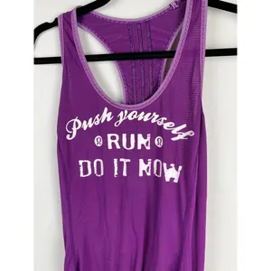 Lululemon Purple Push Yourself Run Graphic Cinched Hem Tank Top Size 4 thumbnail 9