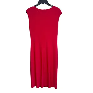 Lauren Ralph Lauren Dress Magenta Pink Ruched‎ Stretch Drape Neck Size 10 thumbnail 3