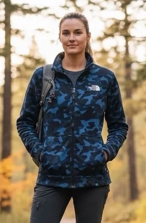 The North Face Jacket Women's Camo Cinder Full Zip Hiking Gorpcore Blue Black‎ S thumbnail 1