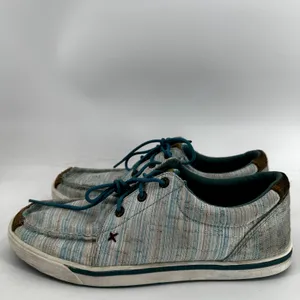 Twisted X Hooey Loper Sneakers Low Round Toe Moisture Wicking Striped Blue 8.5M thumbnail 4