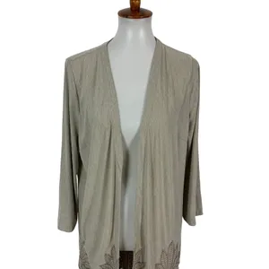 Soft Surroundings XL Tan Drape Open Front Long‎ Sleeve Cardigan Layering thumbnail 2