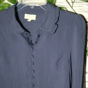 ModCloth button down collared ruffle cuffed Medium thumbnail 5