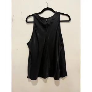 Abercrombie & Fitch Black Satin Keyhole Back Tank Top Blouse Large NWT thumbnail 3