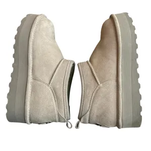 Bearpaw Size 9 Retro Super Shorty Platform Bootie Mushroom Beige Fur Lined Suede thumbnail 8