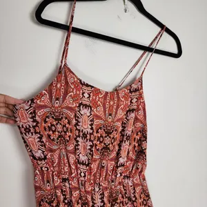Purple Snow Wide Leg Jumpsuit Bohemian Ethnic Print Palazzo Spaghetti Straps M thumbnail 14