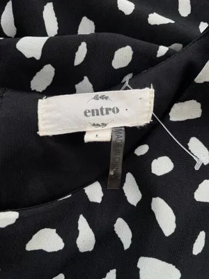 Entro Black White Abstract Print Babydoll Dress Size Small thumbnail 2