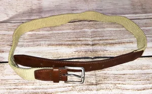 Classic Belt / khaki canvas and Brown belt Size L thumbnail 1