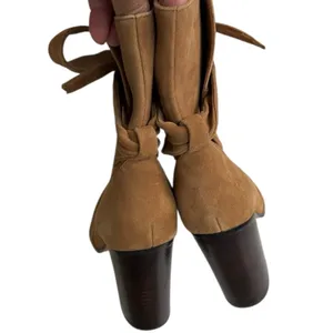 EUC Banana Republic Leather wheeled Split Shaft Boots Brown Size 8 thumbnail 5