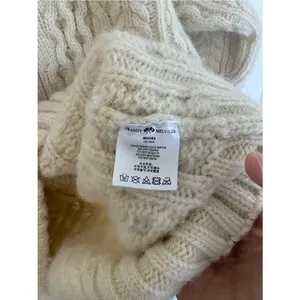 Brandy Melville Cream Cable Knit Wool Blend Cardigan Button Front Chunky -M thumbnail 3