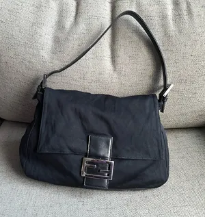 Fendi Vintage mamma baguette neoprene black shoulder bag thumbnail 1
