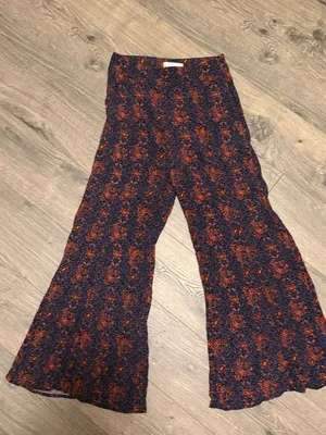 elevenses Navy and Orange Paisley Trousers thumbnail 1