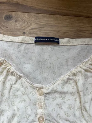 Brandy Melville 💛🤍 Floral Button Babydoll Cami Top with Adjustable Straps thumbnail 2