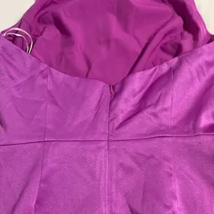 Elliatt Satin Halter Cocktail Dress Violet Asymmetrical Large NWT thumbnail 16