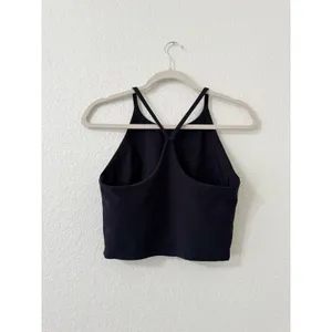 Old Navy Active Go-Dry Black Strappy Back Longline Sports Bra Tank Medium thumbnail 3