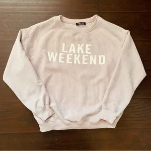 Coeur de Vague Boutique Euro-Inspired Lake Weekend Corduroy Sweatshirt | Size: M thumbnail 8