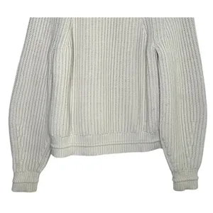 J.Crew Chunky Ribbed Crewneck Long Sleeve Pullover Sweater Stretch M Cream thumbnail 7
