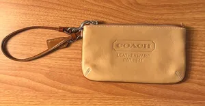 Coach Leatherware Est. 1941 Tan/Caramel Leather Wristlet thumbnail 1
