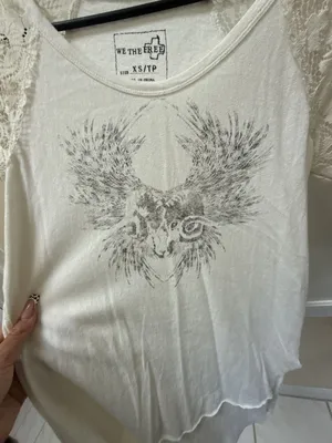We The Free Free People Lace Ram Graphic High Low Tunic Top thumbnail 3