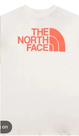 The North Face Graphic Tee Womens M Cream Orange Logo Short Sleeve Hiking Casual thumbnail 1