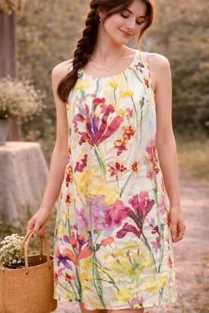 Calvin Klein Womens Multicolor Floral Sleeveless Back‎ Zip Sheath Dress SZ 14 thumbnail 1