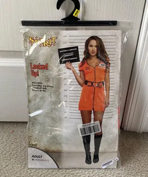 Women’s Prisoner Costume Orange Size M thumbnail 1
