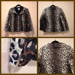 ‎NWOT. Beautiful and Classy Lull Medium Leopard blazer. Black thumbnail 2