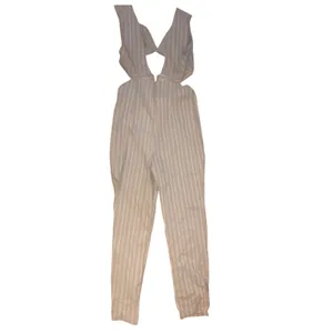 ASOS Design cutout striped tan/white jumpsuit size‎ 14 TALL thumbnail 2