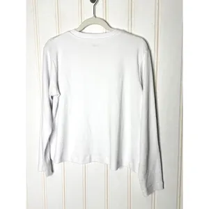 ADAY All Day Long Sleeve White Crew Neck Shirt Organic Cotton Size M thumbnail 4