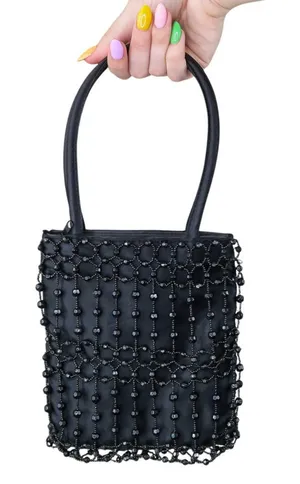 Vintage Y2K Black Beaded Mini Bag thumbnail 1