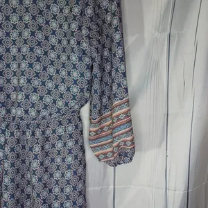 Miami paisley 3/4 sleeve v-neck boho chic geometric print cottagecore romper thumbnail 10