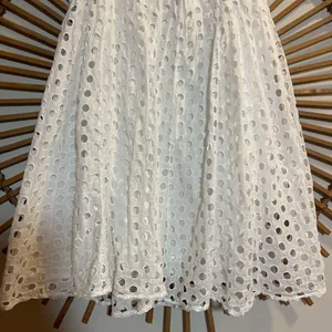 Passports Women’s Textured Midi Skirt Elegant White Boho Euro Summer Layered 🪬🧿 thumbnail 2