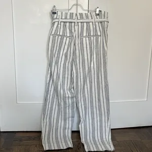 Madewell Linen-Cotton Paperbag Pants in Dark Baltic Stripe thumbnail 6