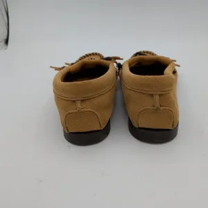 Minnetonka Thunderbird II Suede Moccasins Tan‎ Beaded Fringe Womens 6 177 thumbnail 5