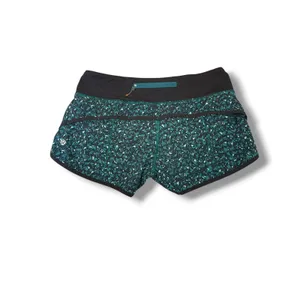 Lululemon Speed Short 2.5" Womens 6 Black Teal Running Athletic Shorts Print thumbnail 2
