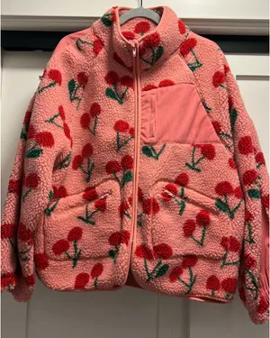 Cherry Fleece Zip Up Pink Size L thumbnail 1