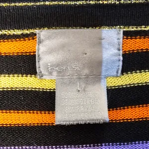 Vintage Berek Black Orange Striped Embellished Halloween Cardigan‎ Sweater Large thumbnail 4