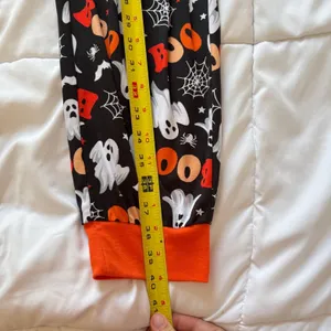 Halloween Ghost Boo Pajama Pants XL PJs Black Orange Joggers Holiday Lounge thumbnail 2