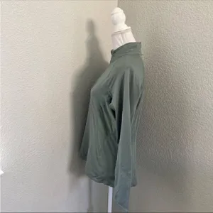 Nike Womens Green Fit Dry 1/4 Zip Long Sleeves Activewear PulloverSize L (12-14) thumbnail 3