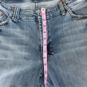 7 For All Mankind high rise straight leg cutoff jeans blue denim size 18 thumbnail 5