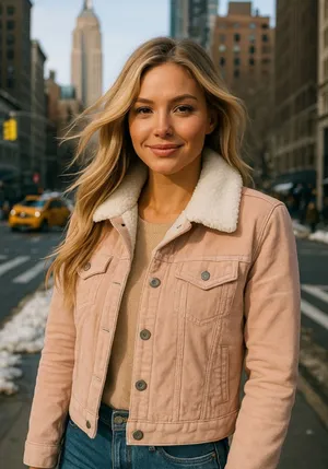 Blush Corduroy Sherpa Lined Jacket‎ Ashley by 26 Inter. Autumn Winter Streetwear thumbnail 1