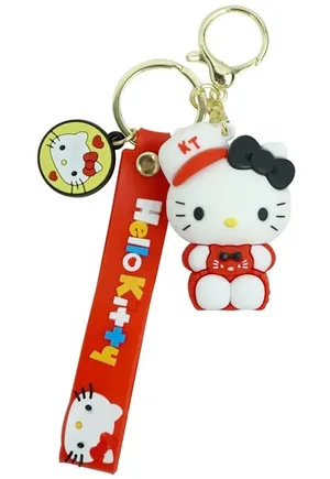 NWOT Hello Kitty 3D Keychain - Red/White W/Black Bow thumbnail 1